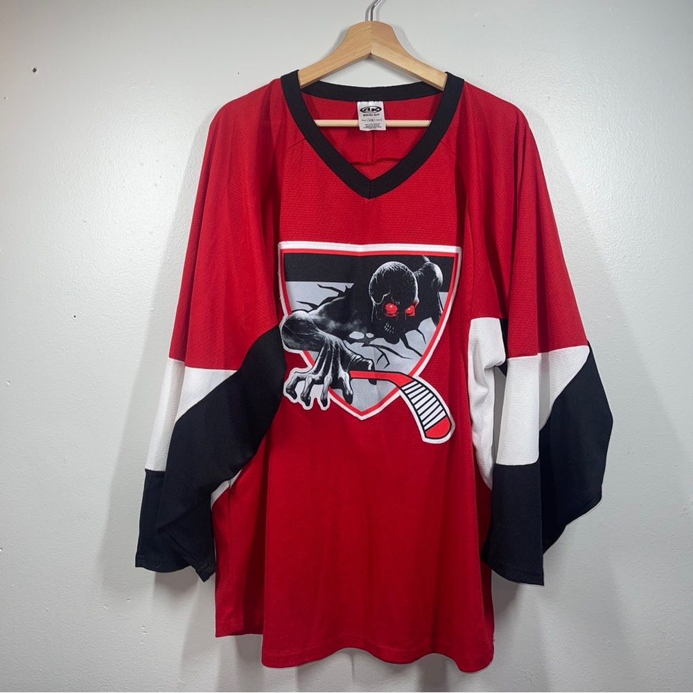 Vintage zombie nhl hockey jersey athletic knit mens large